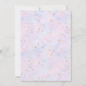 Roze Katoen Snoep met Gouden Sparkle Verjaardagsfe Kaart (Achterkant)