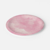 Roze Katoen Snoep Waterverf Bruiloft Borden Papieren Bordje (Gekanteld)