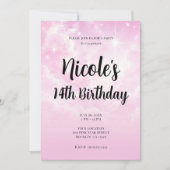 Roze Katoen Snoep Wolken Sterrenhemel Verjaardagsf Kaart (Voorkant)