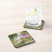 Roze katoen van de bay I Bier Onderzetter (Rechterzijde)