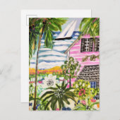 Roze katoen van de bay I Briefkaart (Voorkant / Achterkant)