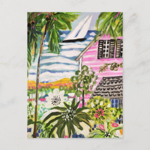 Roze katoen van de bay I Briefkaart