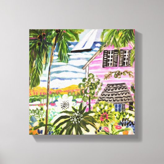 Roze katoen van de bay I Canvas Afdruk (Voorkant)