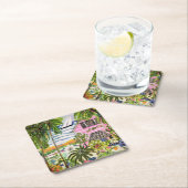 Roze katoen van de bay I Kartonnen Onderzetters (Insitu)