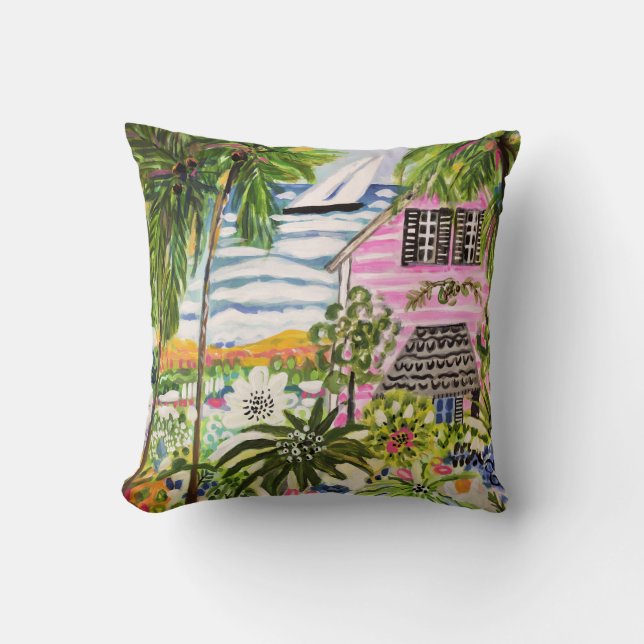 Roze katoen van de bay I Kussen (Voorkant)