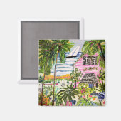 Roze katoen van de bay I Magneet (Voorkant / Achterkant)