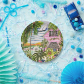 Roze katoen van de bay I Papieren Bordje (Feest)