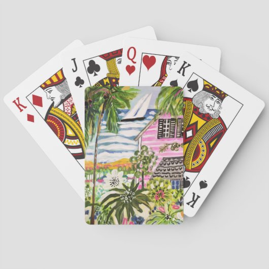 Roze katoen van de bay I Pokerkaarten (Achterkant)