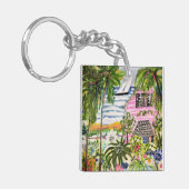 Roze katoen van de bay I Sleutelhanger (Voorkant Links)