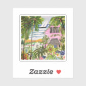 Roze katoen van de bay I Sticker (Vel)