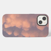 Roze Katoenen Balwolken iPhone Hoesje (Achterkant horizontaal)