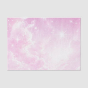 Roze Katoenen Candy Wolken Sterrenhemel Verjaardag Tissuepapier