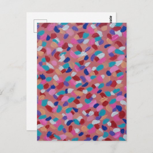 Roze katoenen Snoep Briefkaart (Voorkant / Achterkant)