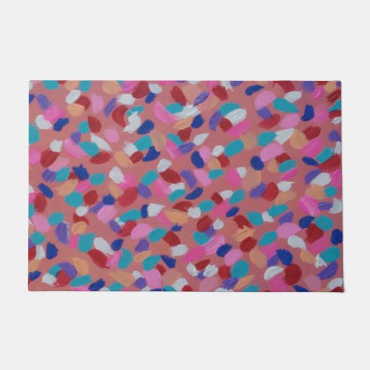 Roze katoenen Snoep Deurmat (Voorkant)