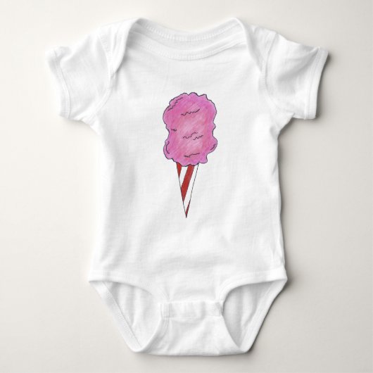 Roze katoenen Snoep Floss Spun Sugar Carnaval Romper (Voorkant)