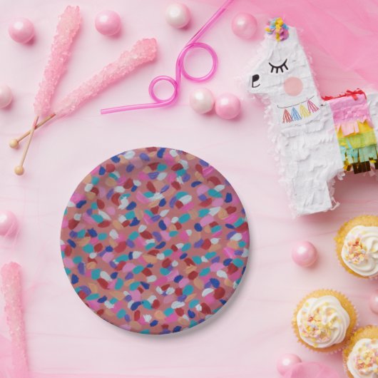 Roze katoenen Snoep Papieren Bordje (Feest)