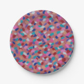 Roze katoenen Snoep Papieren Bordje (Voorkant)