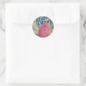 Roze katoenen Snoep Ronde Sticker (Tas)