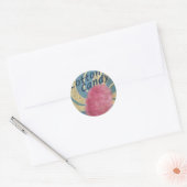 Roze katoenen Snoep Ronde Sticker (Envelop)