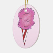Roze katoenen Snoep Spun Sugar Candyfloss Carnaval Keramisch Ornament (Links)