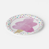 Roze katoenhoudend Snoep Birthday Party Waterverf Papieren Bordje (Gekanteld)