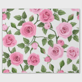 Roze katoenhoudende Rozen Snoepjes Patroon ompakke Cadeaupapier (Vlak)