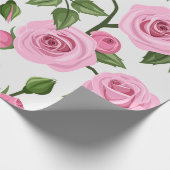 Roze katoenhoudende Rozen Snoepjes Patroon ompakke Cadeaupapier (Hoek)