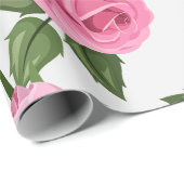 Roze katoenhoudende Rozen Snoepjes Patroon ompakke Cadeaupapier (Rol Hoek)