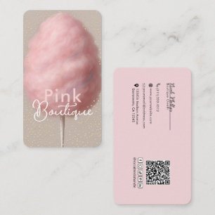 Roze Katoensuikerspin Suiker & Gouden Confetti Bou Visitekaartje