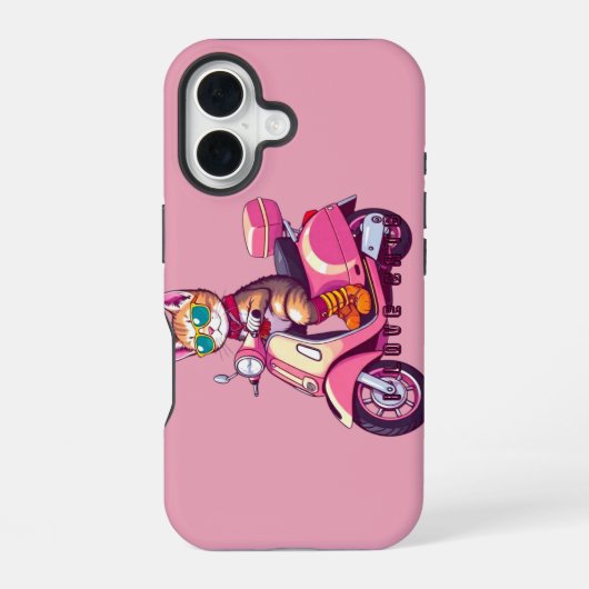 Roze katrijder iPhone 16 hoesje (Achterkant)