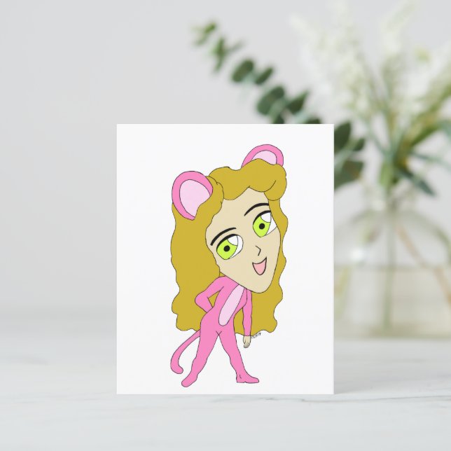 roze katster (Staand voorkant)