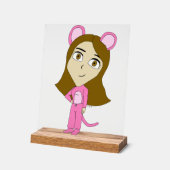 roze katster acryl bord (Hoek)