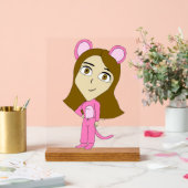 roze katster acryl bord (Huwelijk)