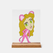 roze katster acryl bord (Voorkant)