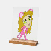 roze katster acryl bord (Hoek)