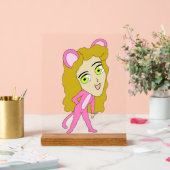 roze katster acryl bord (Huwelijk)