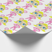 roze katster cadeaupapier (Hoek)