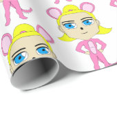 roze katster cadeaupapier (Rol Hoek)