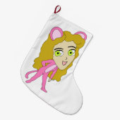 roze katster grote kerstsok (Voorkant (Hangend))