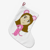 roze katster grote kerstsok (Voorkant (Hangend))