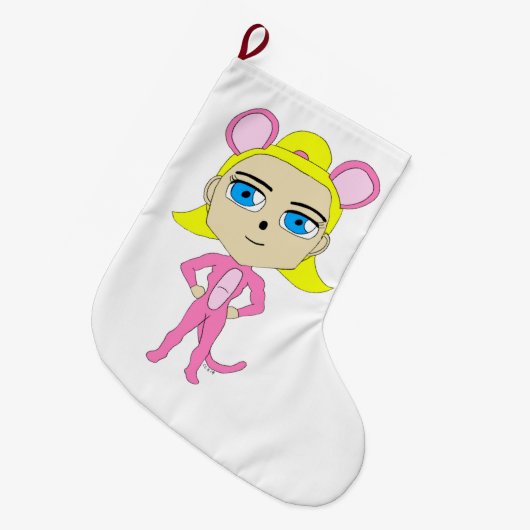 roze katster grote kerstsok (Voorkant (Hangend))