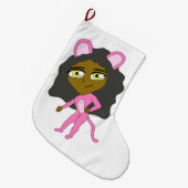 roze katster grote kerstsok (Voorkant (Hangend))