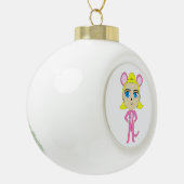 roze katster keramische bal ornament (Links)