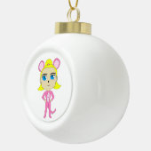 roze katster keramische bal ornament (Rechts)