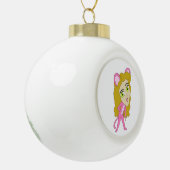 roze katster keramische bal ornament (Links)
