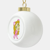 roze katster keramische bal ornament (Rechts)