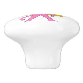 roze katster keramische knop (Zijkant)