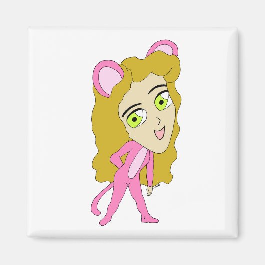 roze katster magneet (Voorkant)