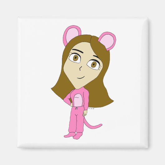 roze katster magneet (Voorkant)