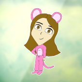roze katster raamsticker (Vel 3)